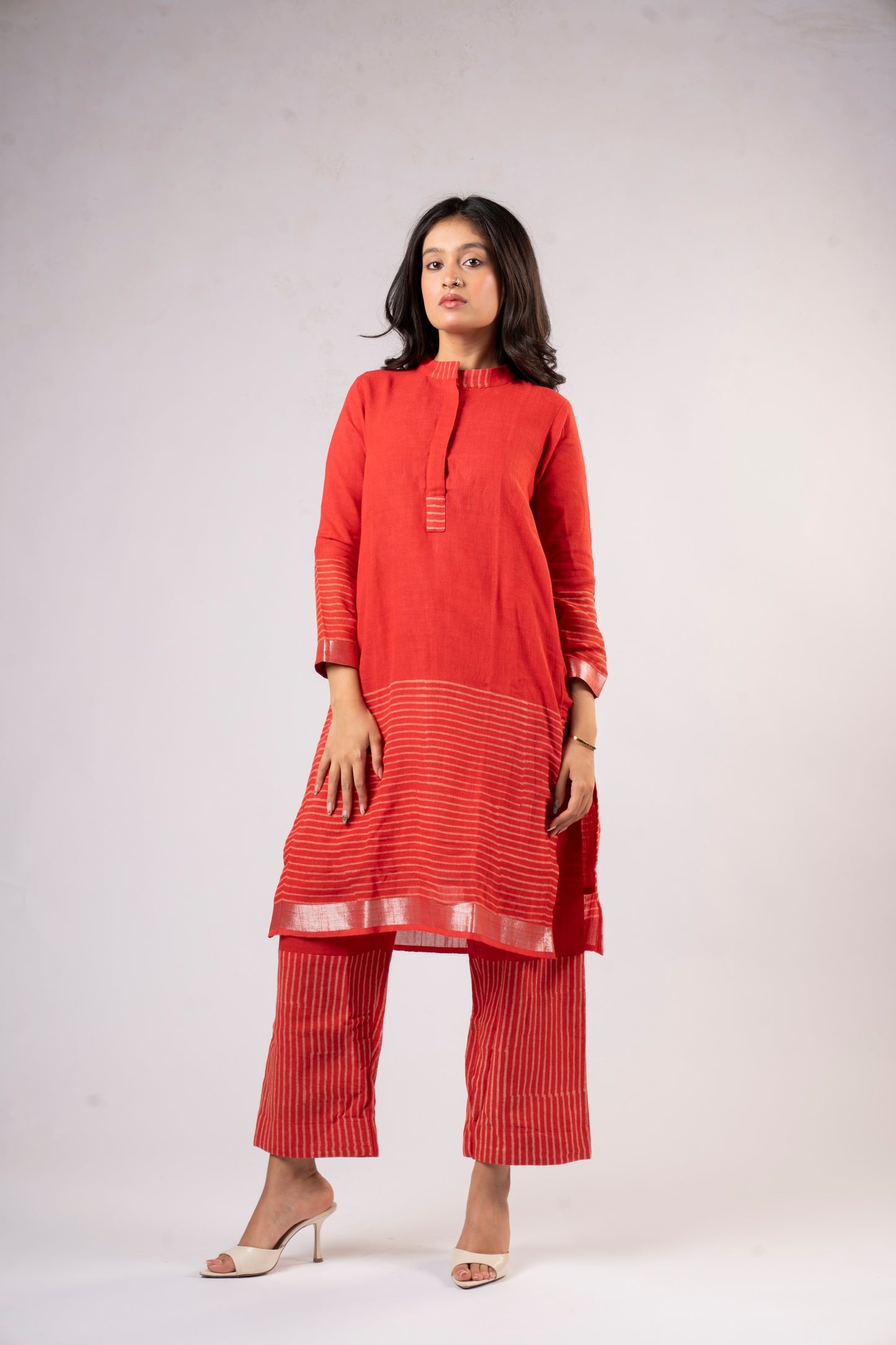 Rekha Crimson Linen Co-ord Set
