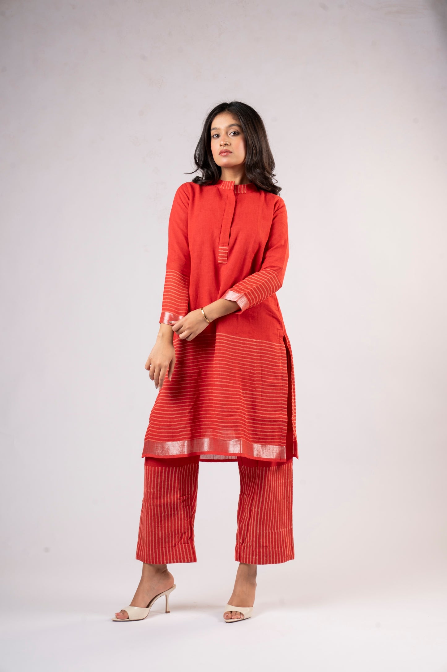 Rekha Crimson Linen Co-ord Set