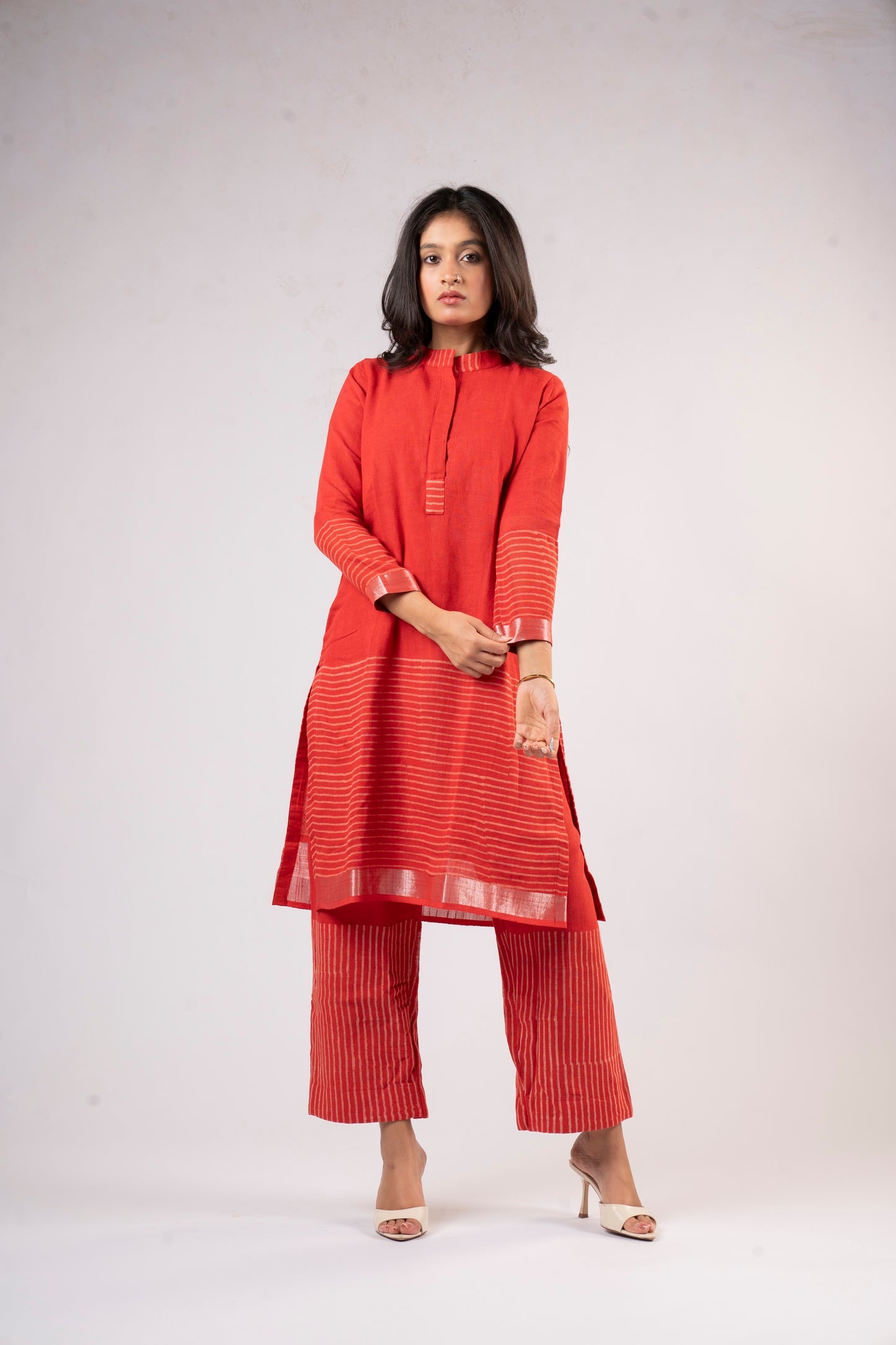 Rekha Crimson Linen Co-ord Set
