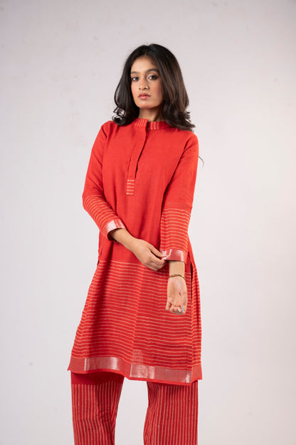 Rekha Crimson Linen Co-ord Set