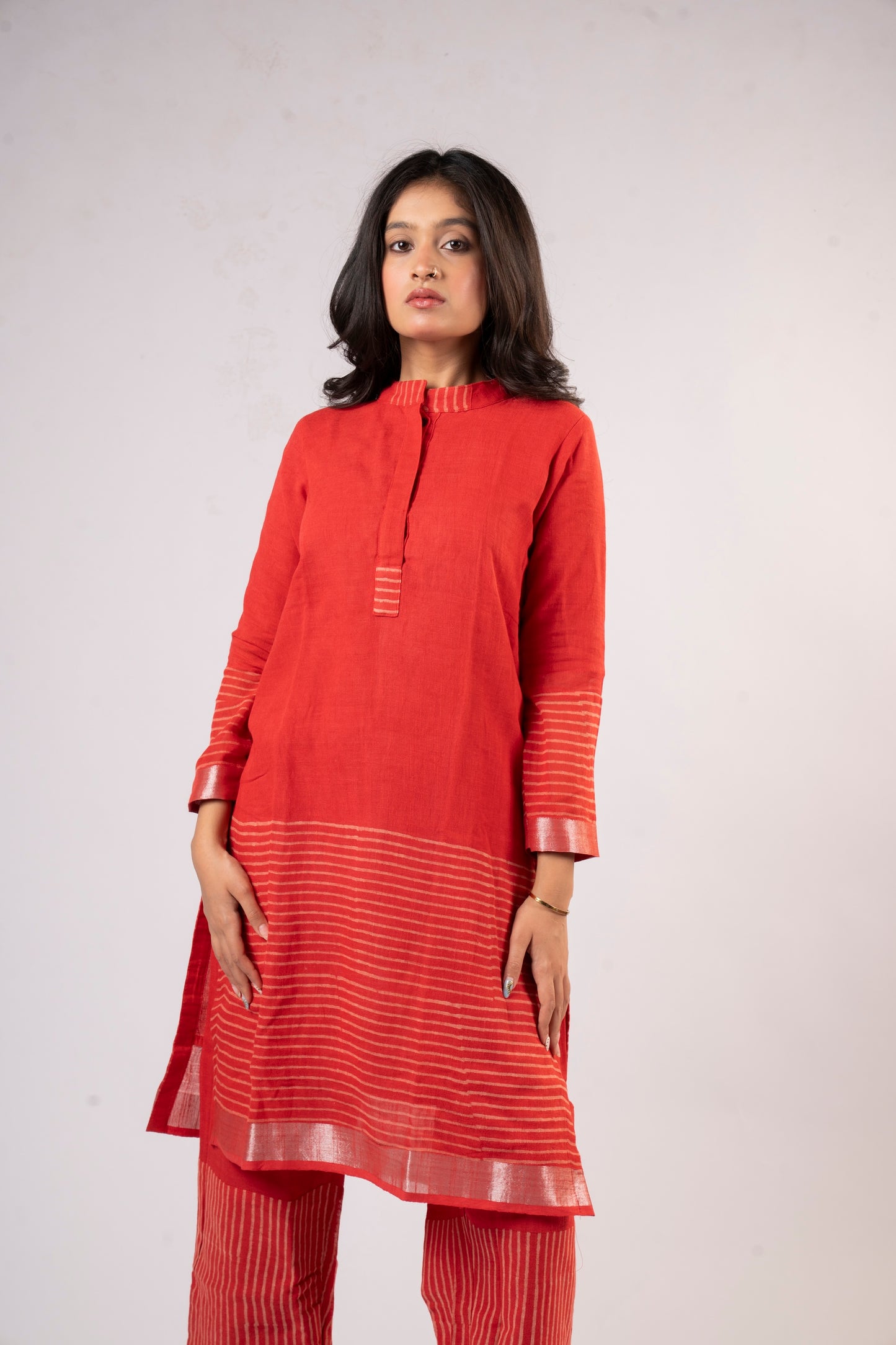 Rekha Crimson Linen Co-ord Set