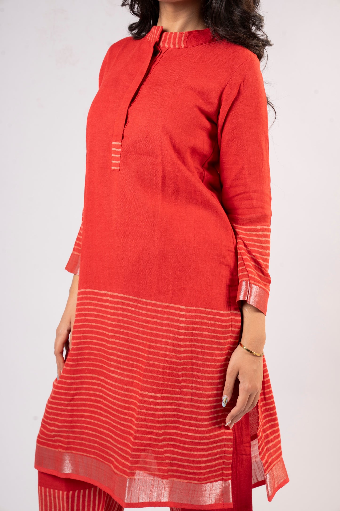 Rekha Crimson Linen Co-ord Set