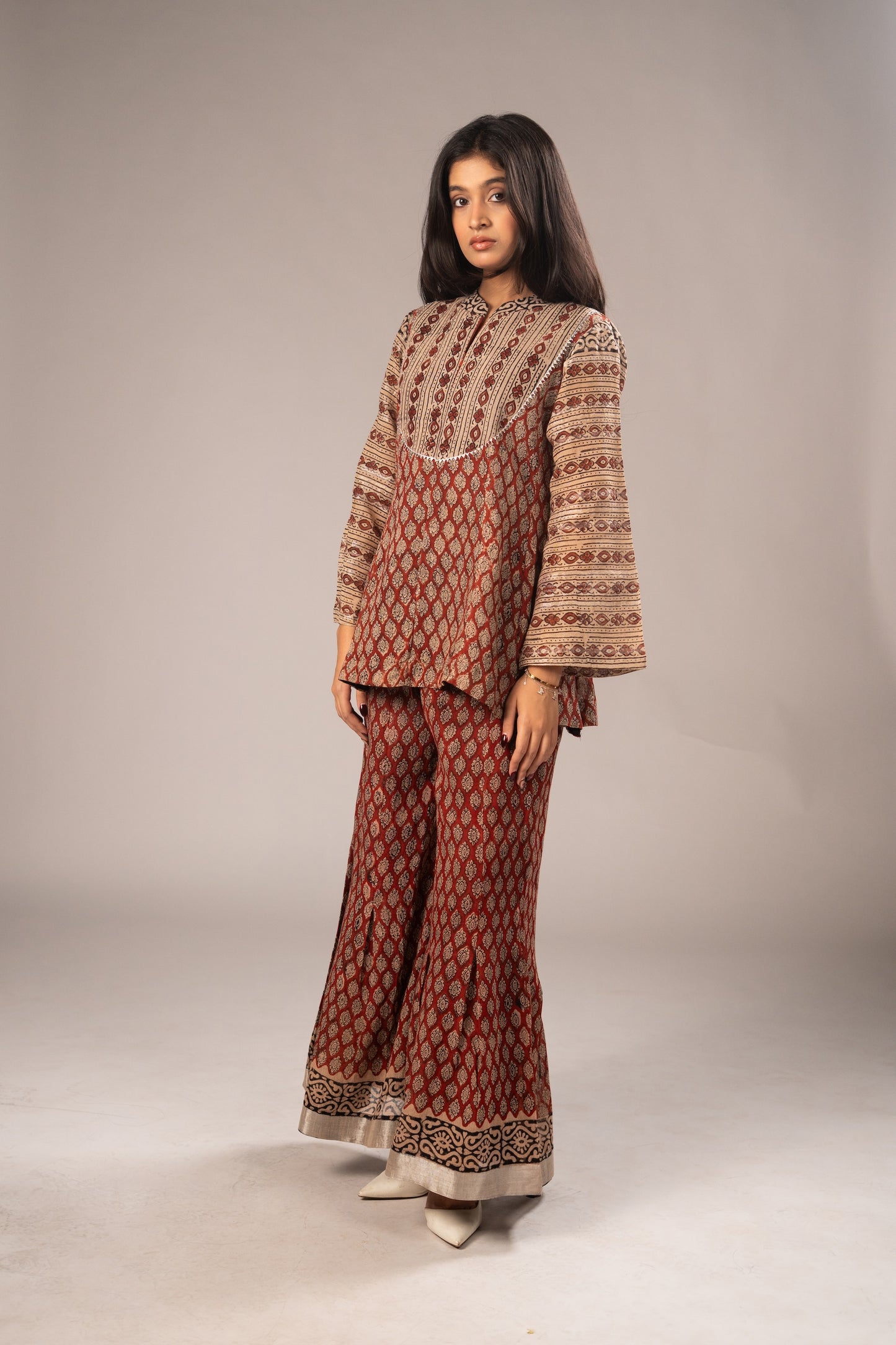 Surkh Ajrakh Kali Set