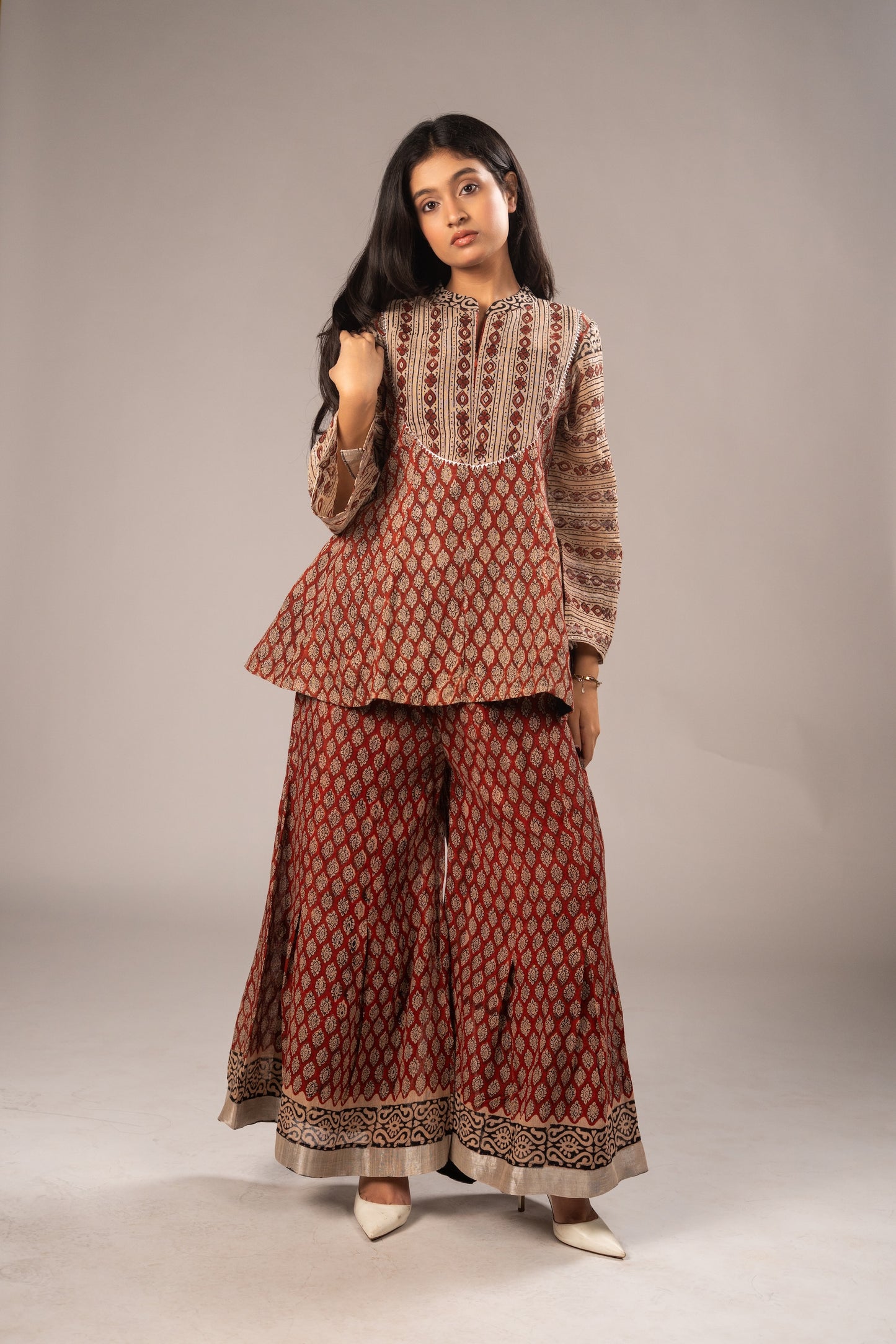 Surkh Ajrakh Kali Set