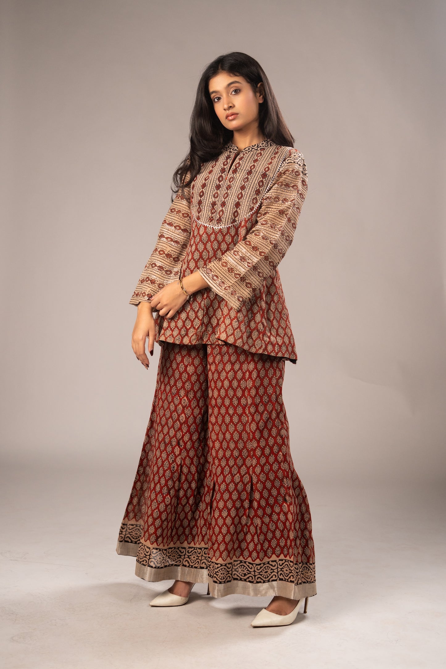 Surkh Ajrakh Kali Set