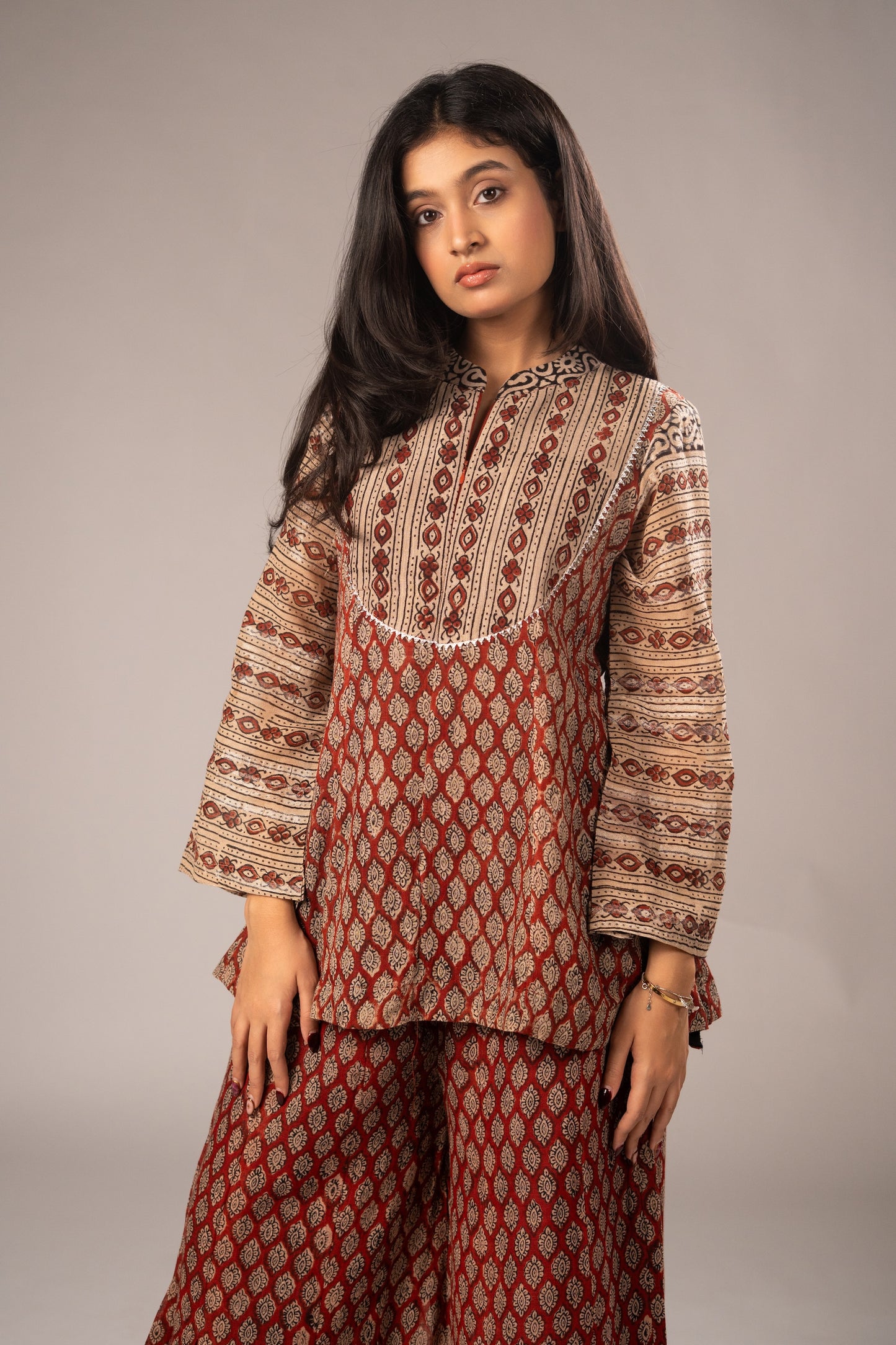 Surkh Ajrakh Kali Set