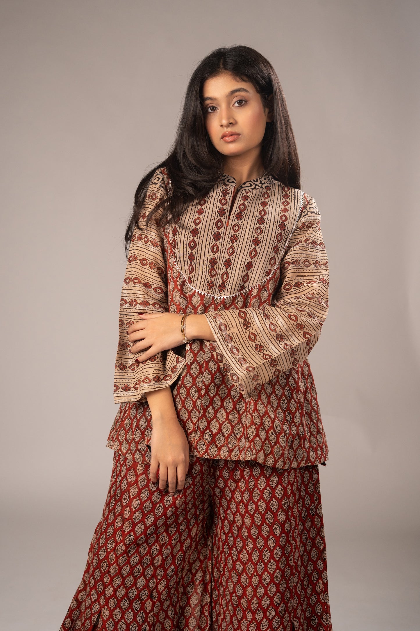Surkh Ajrakh Kali Set