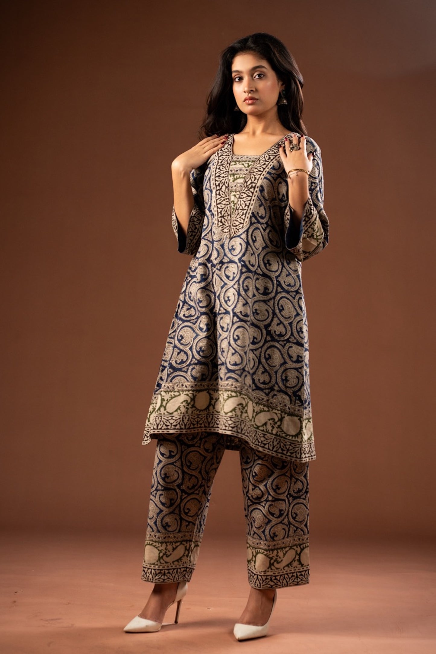 Katha Kalamkari Choga Set – Cotton Roots