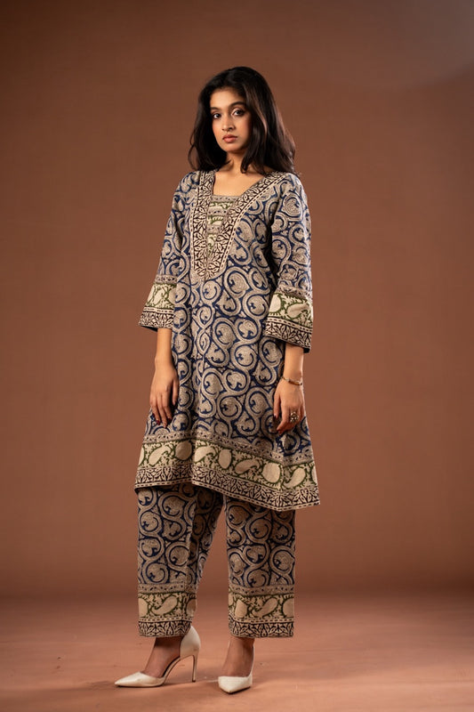 Katha Kalamkari Choga Set – Cotton Roots