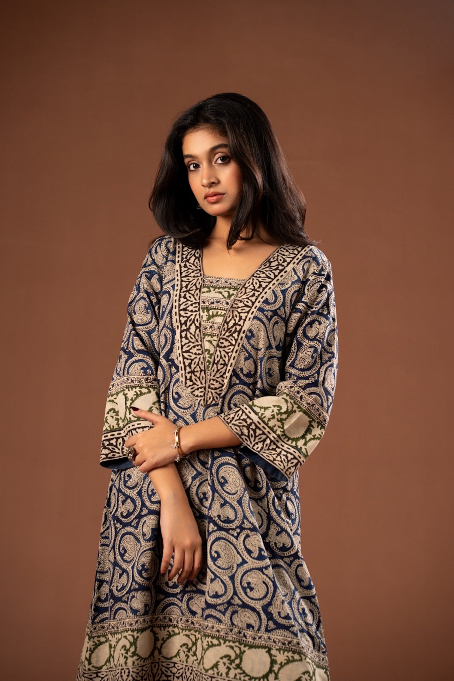 Katha Kalamkari Choga Set – Cotton Roots