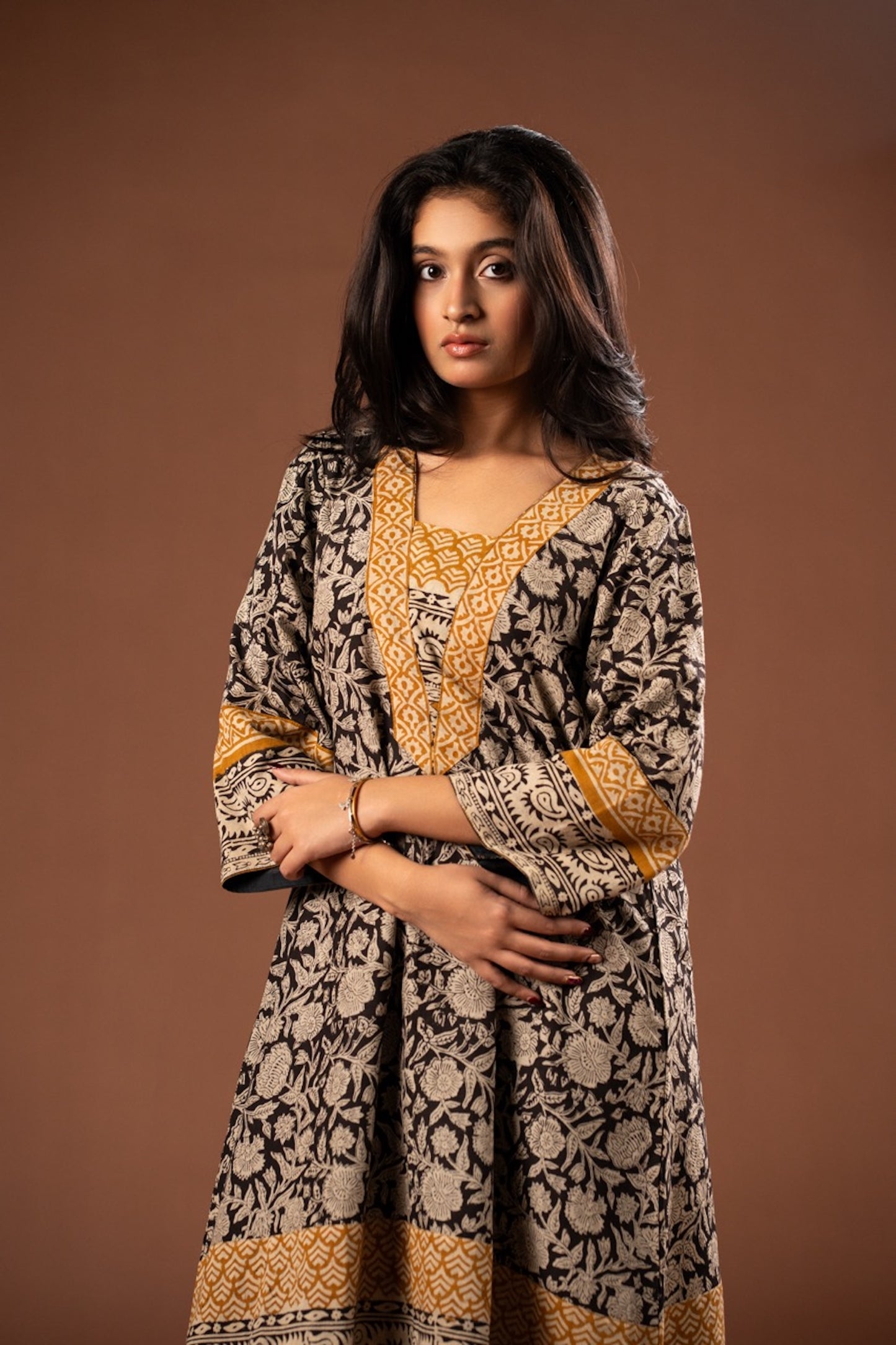Raag Kalamkari Choga Set – Cotton Roots