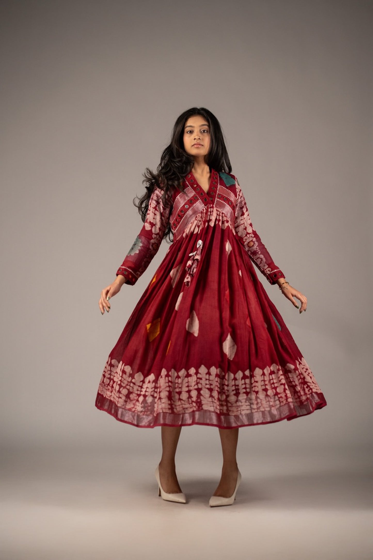 Seraya Mirror Work Dress