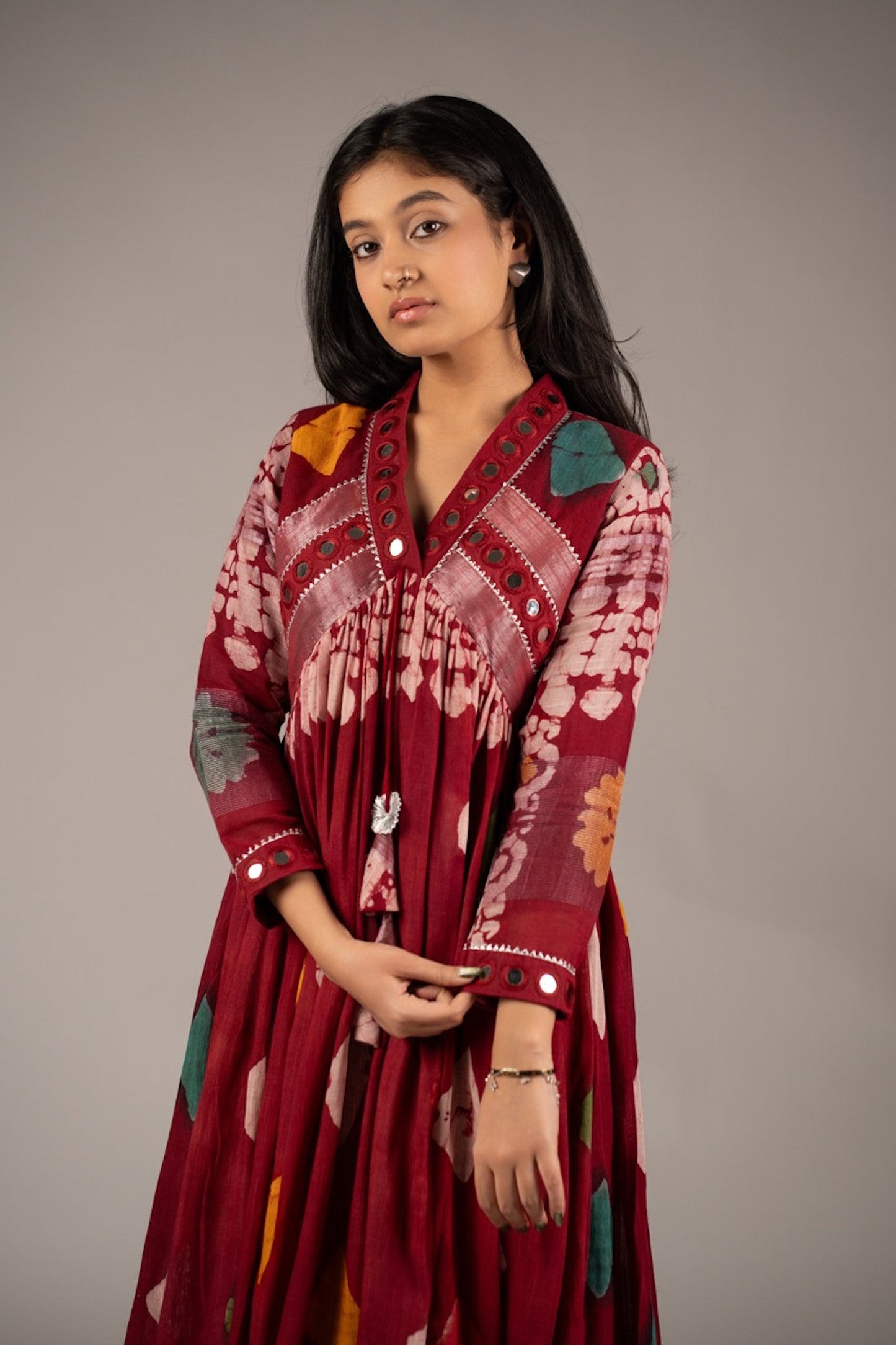 Seraya Mirror Work Dress