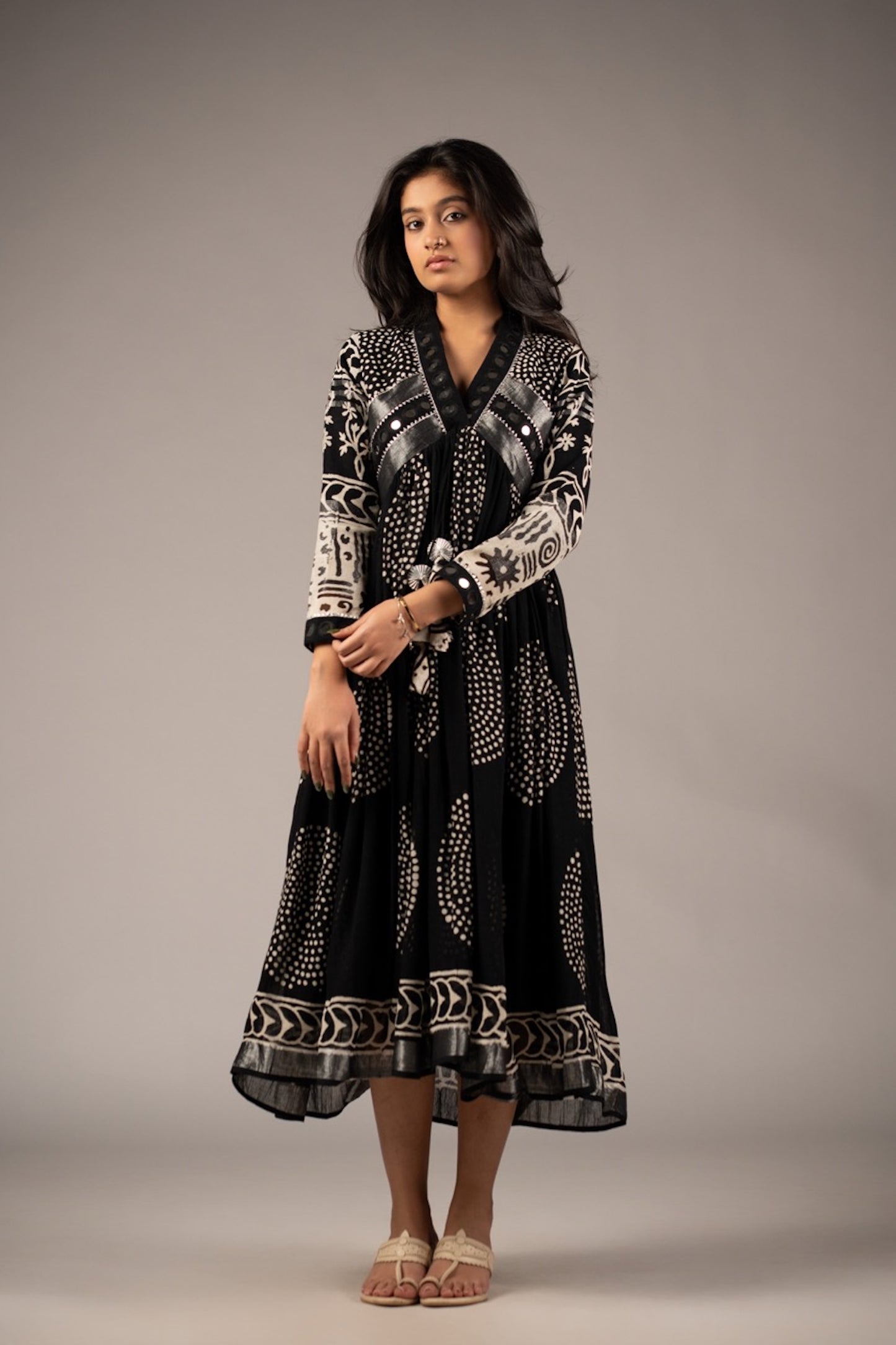 Moiré Mirror Work Dress