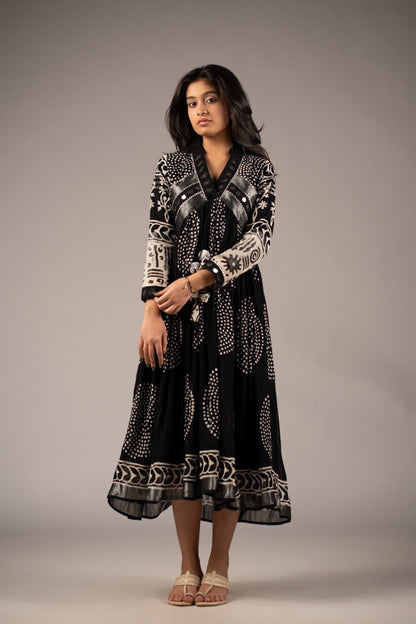 Moiré Mirror Work Dress