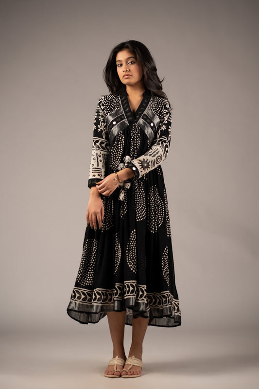 Moiré Mirror Work Dress