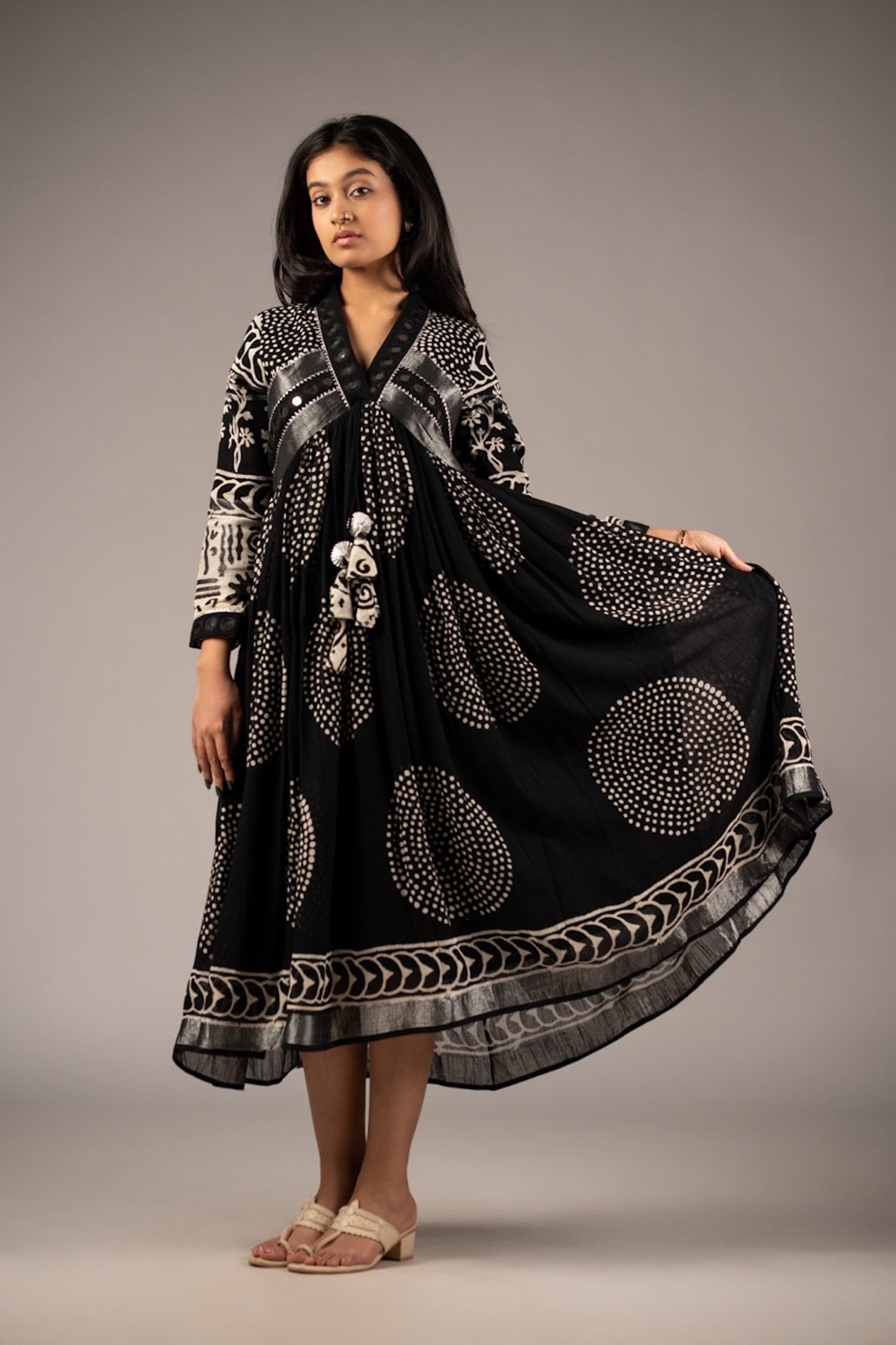 Moiré Mirror Work Dress