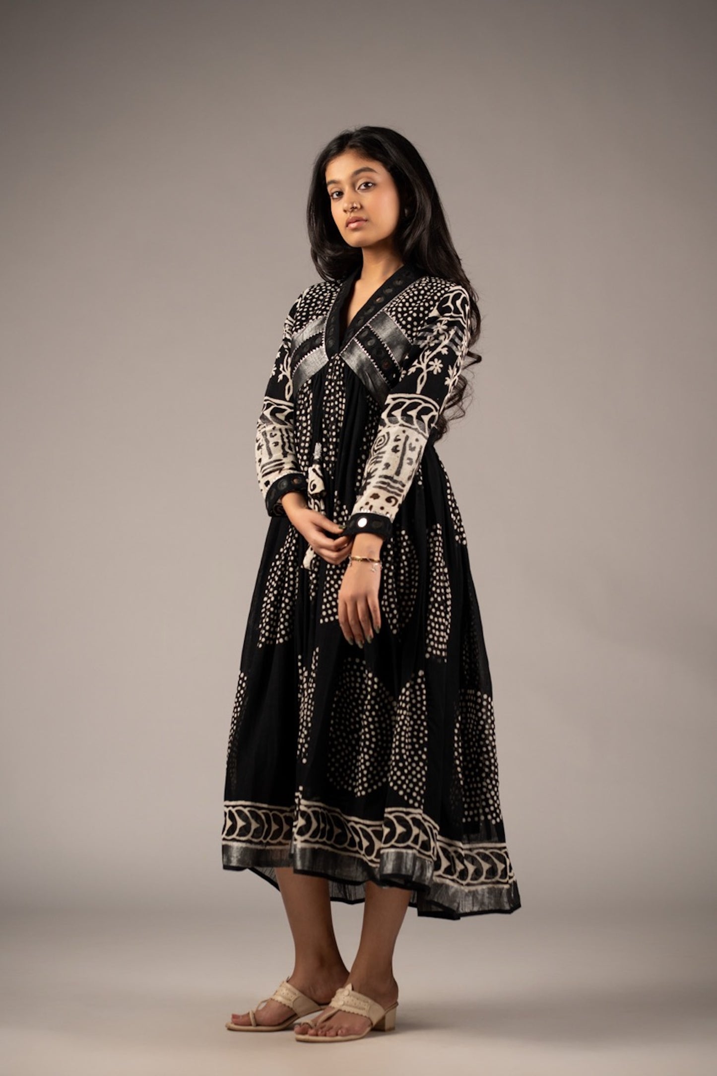 Moiré Mirror Work Dress