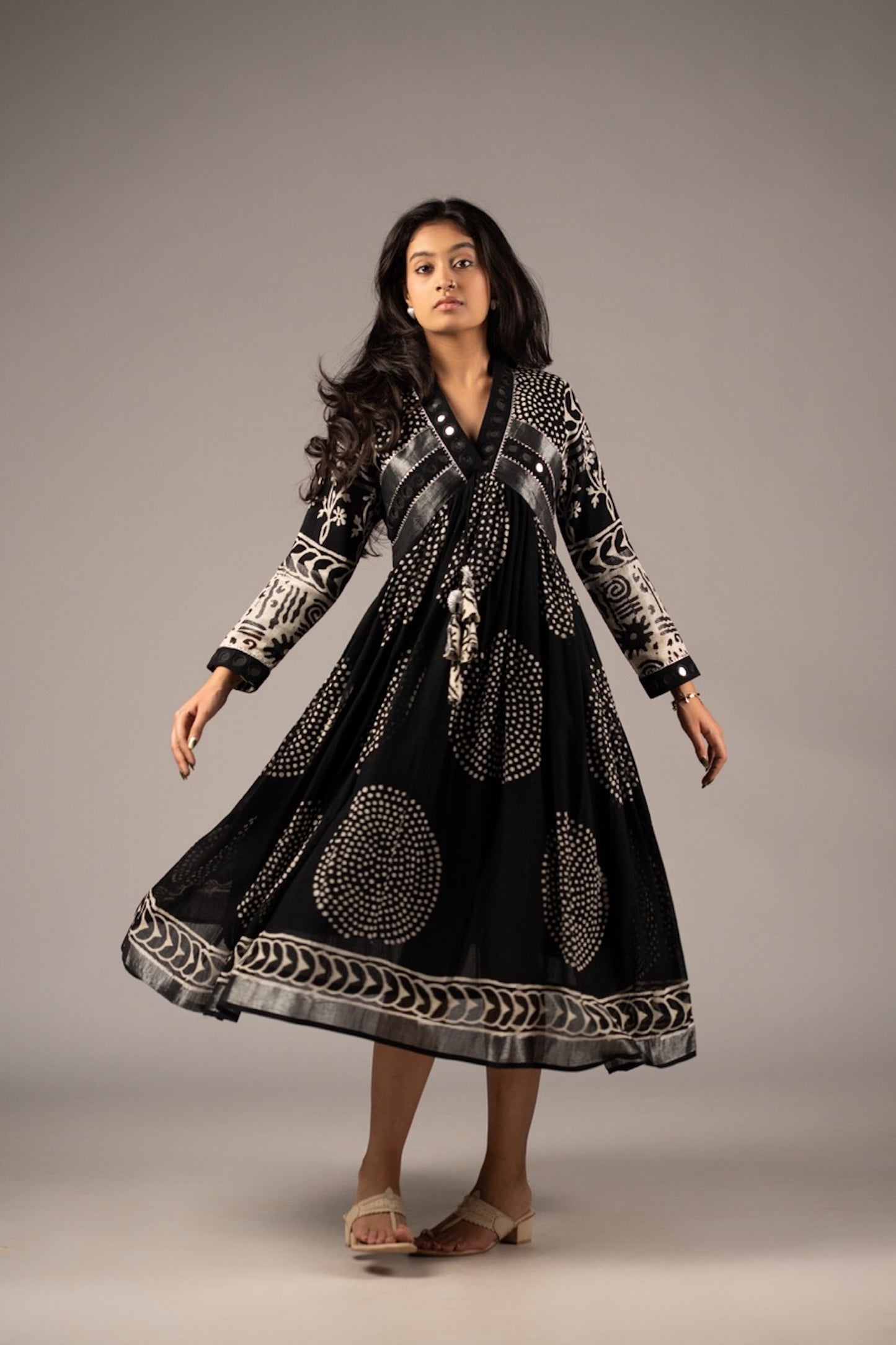 Moiré Mirror Work Dress