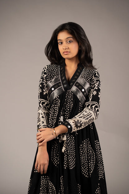 Moiré Mirror Work Dress