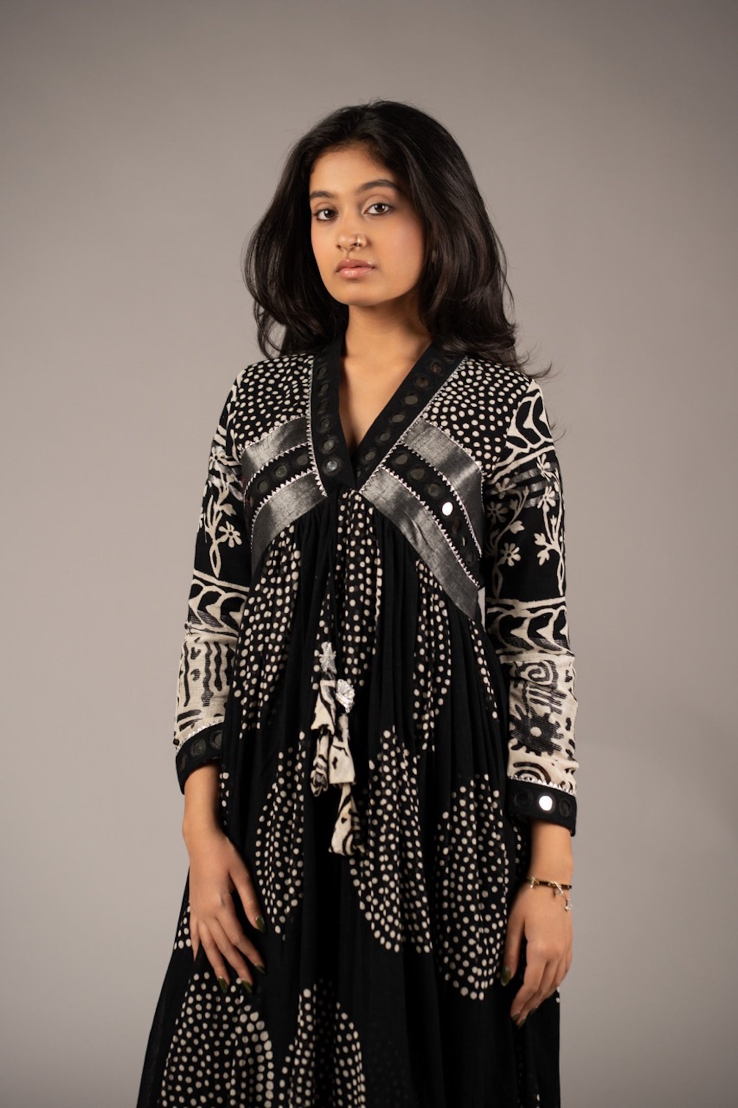 Moiré Mirror Work Dress