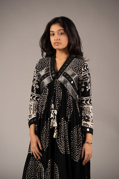 Moiré Mirror Work Dress