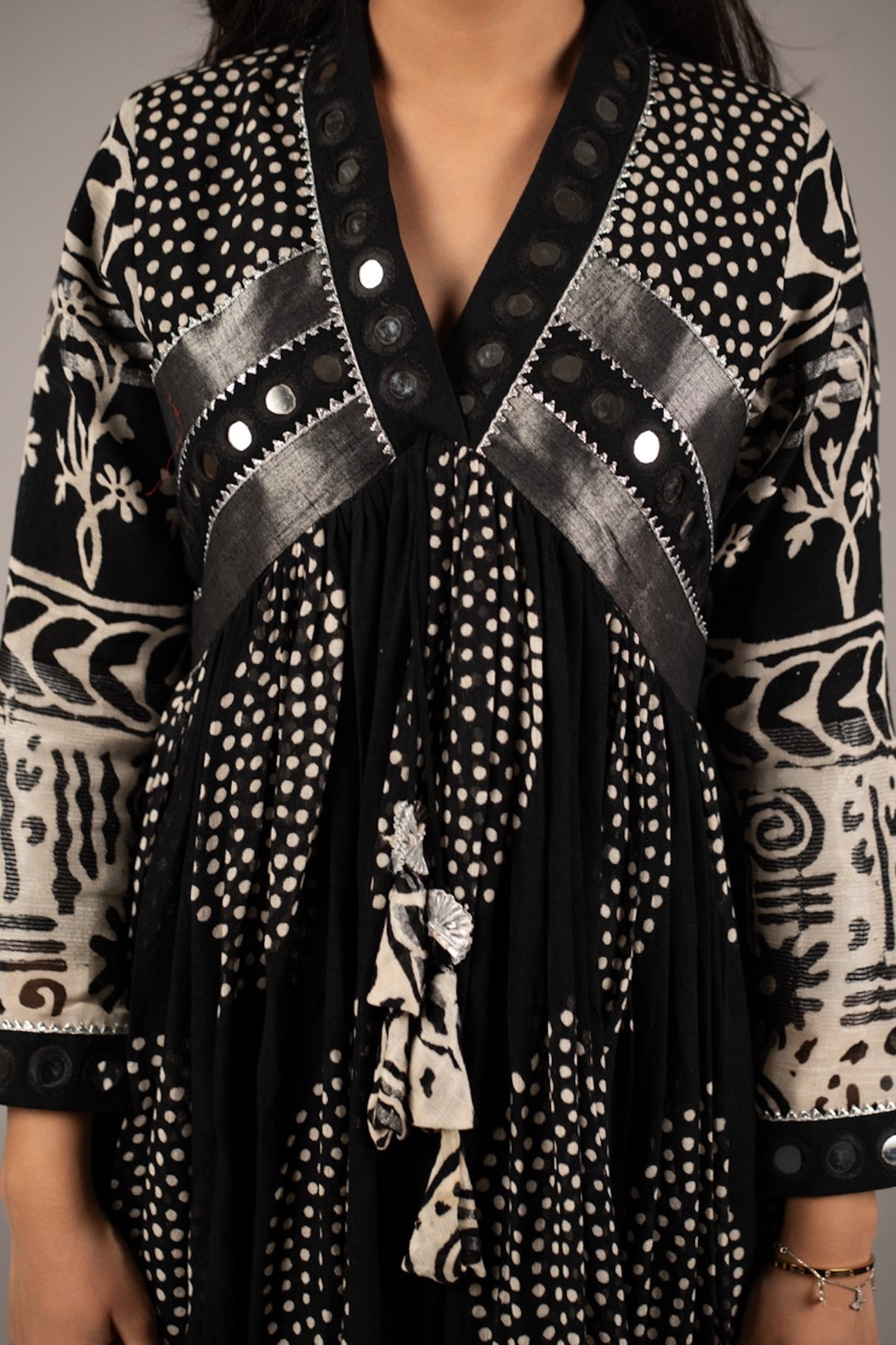 Moiré Mirror Work Dress