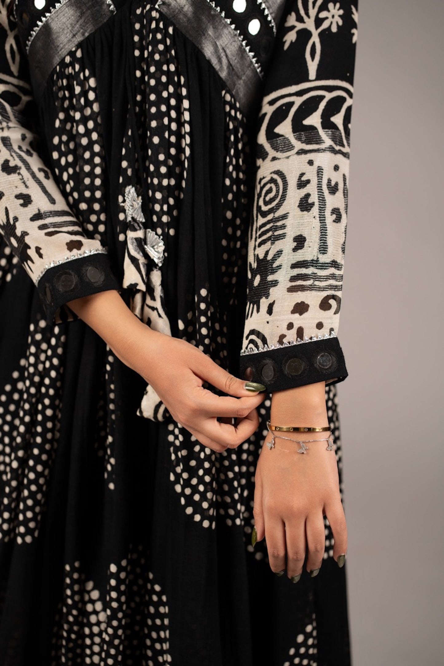 Moiré Mirror Work Dress