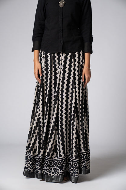 Raasrekh Kali Linen Set — Shirt & Skirt