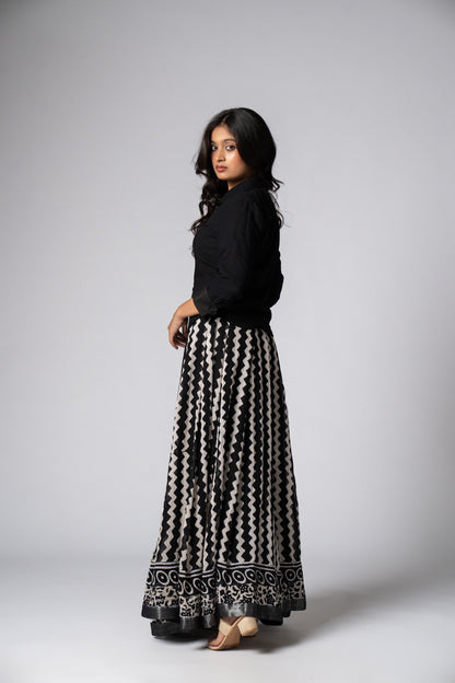 Raasrekh Kali Linen Set — Shirt & Skirt