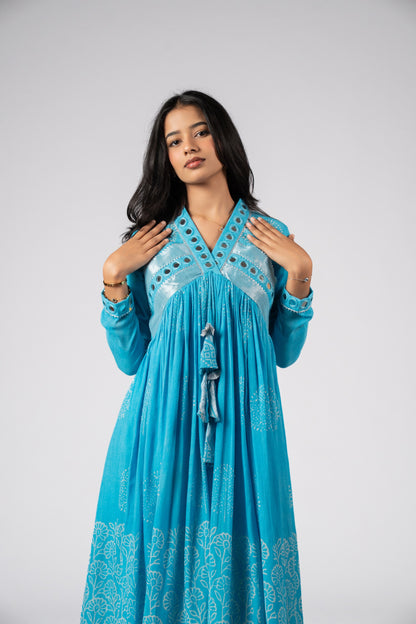 Firoza Sheesh Mirror Work Dress