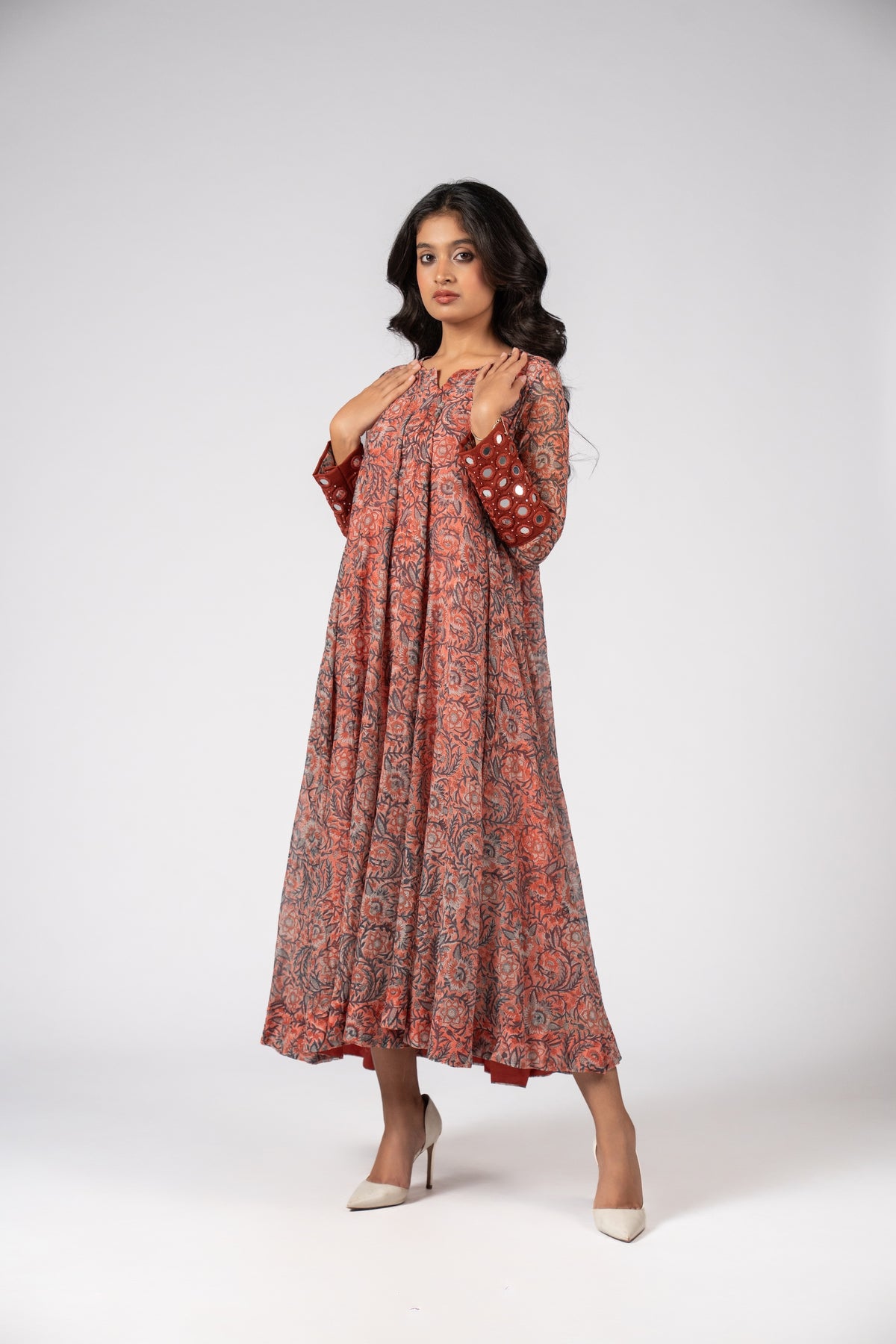 Gulnaar Chanderi Flare Kurta