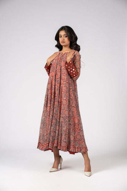 Gulnaar Chanderi Flare Kurta