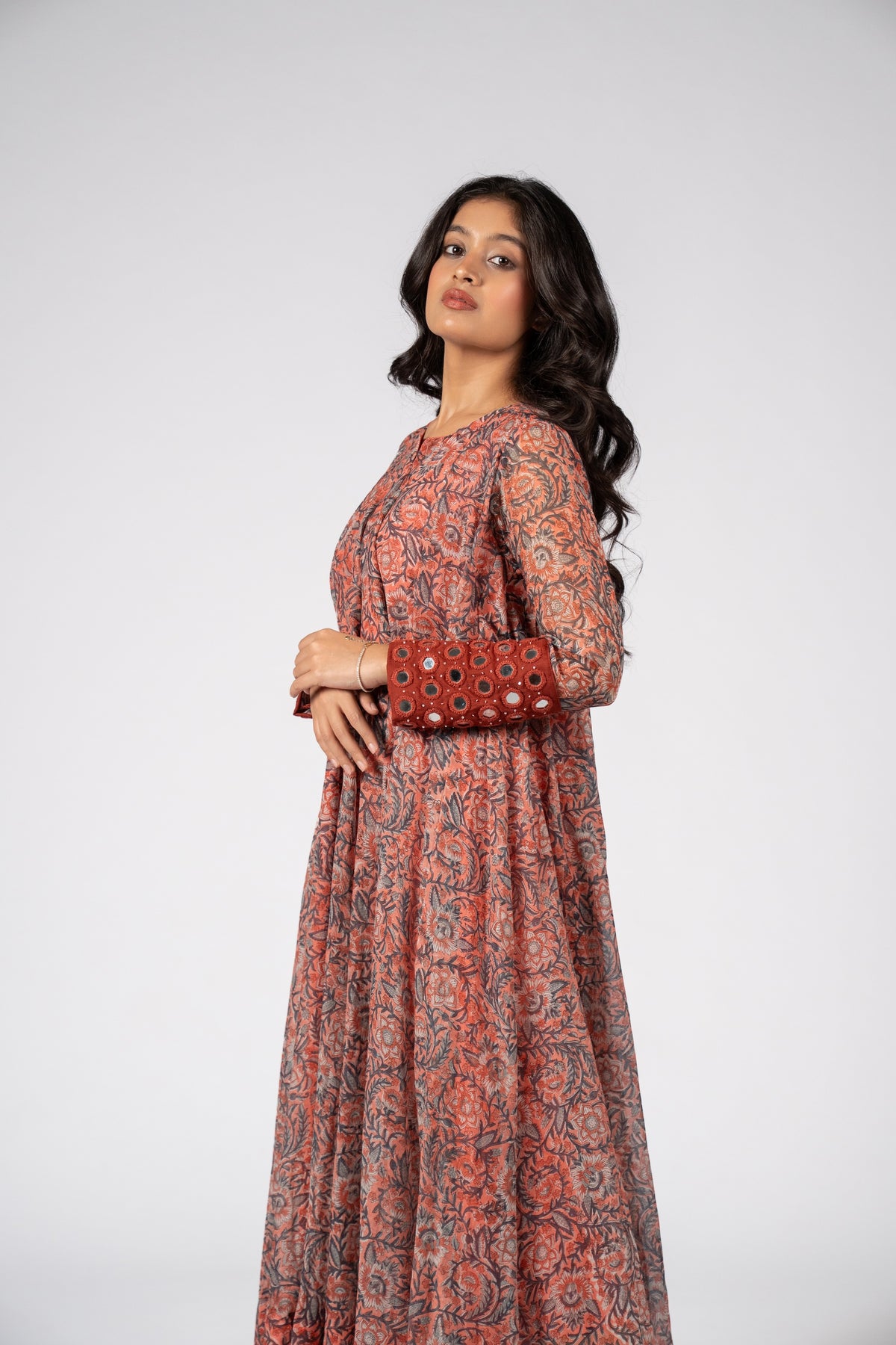Gulnaar Chanderi Flare Kurta