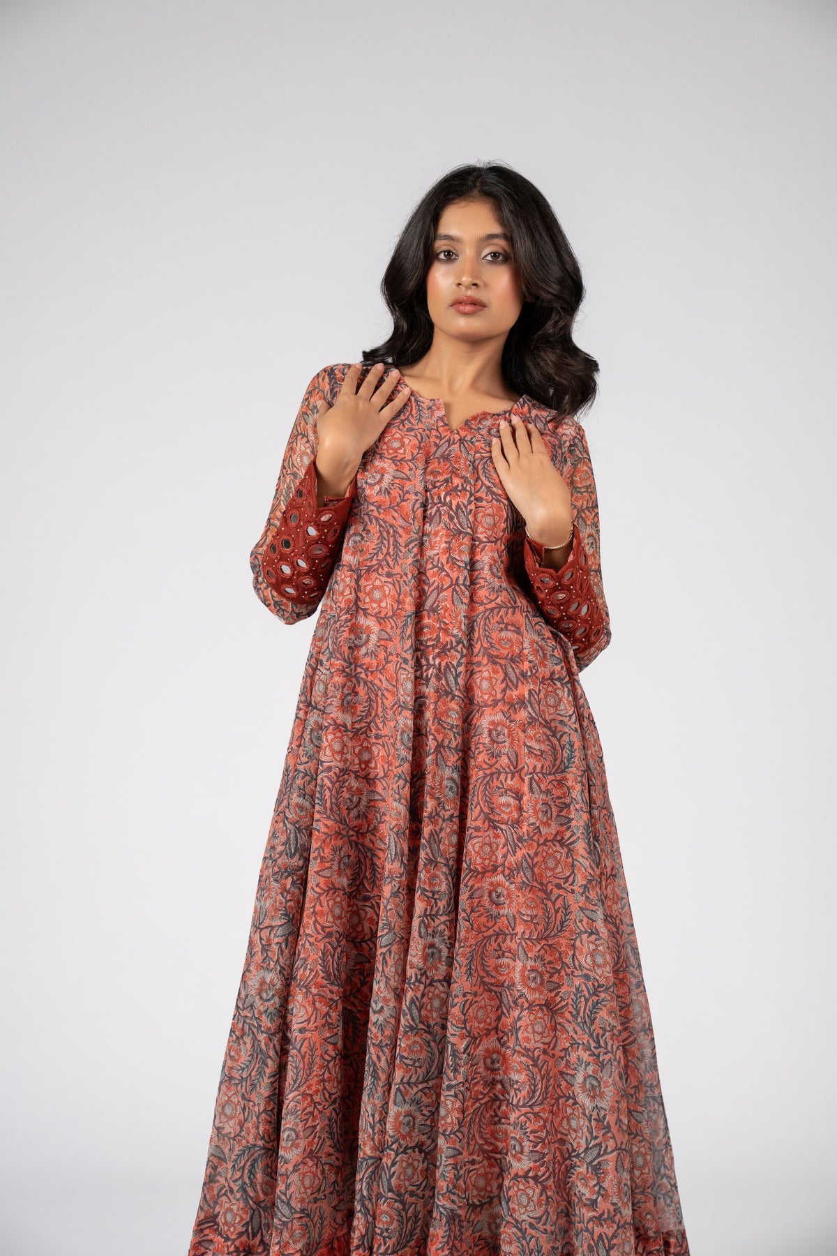 Gulnaar Chanderi Flare Kurta