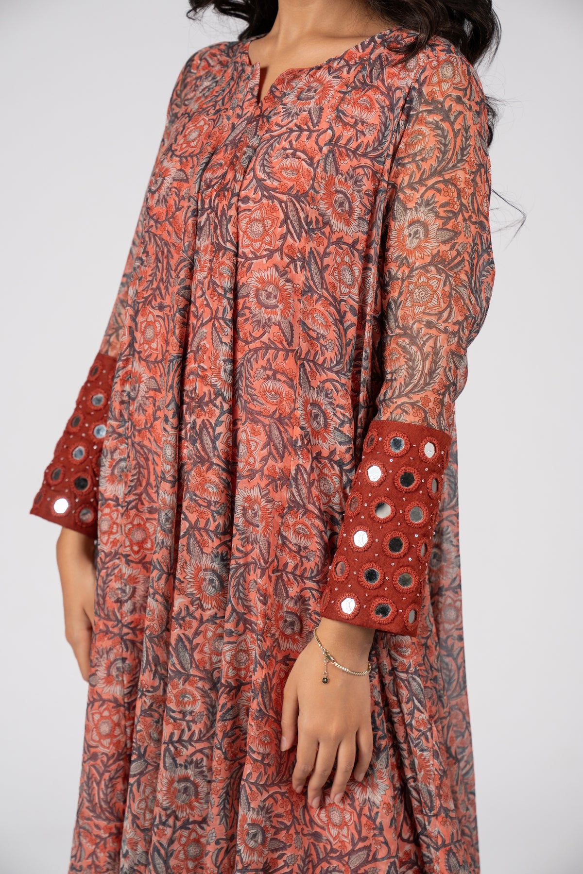 Gulnaar Chanderi Flare Kurta