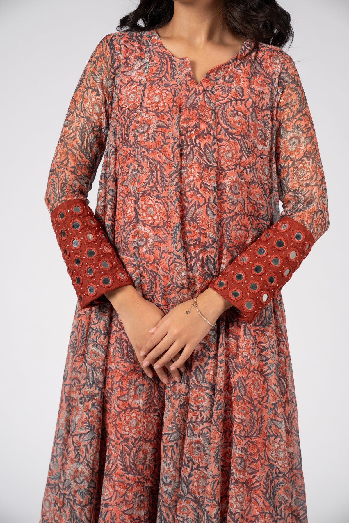 Gulnaar Chanderi Flare Kurta