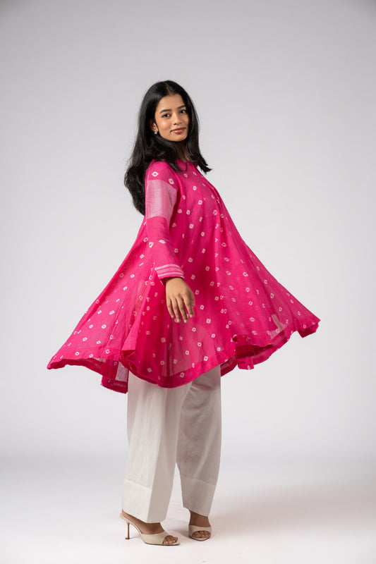Rangreza Bandhani Flare Kurta