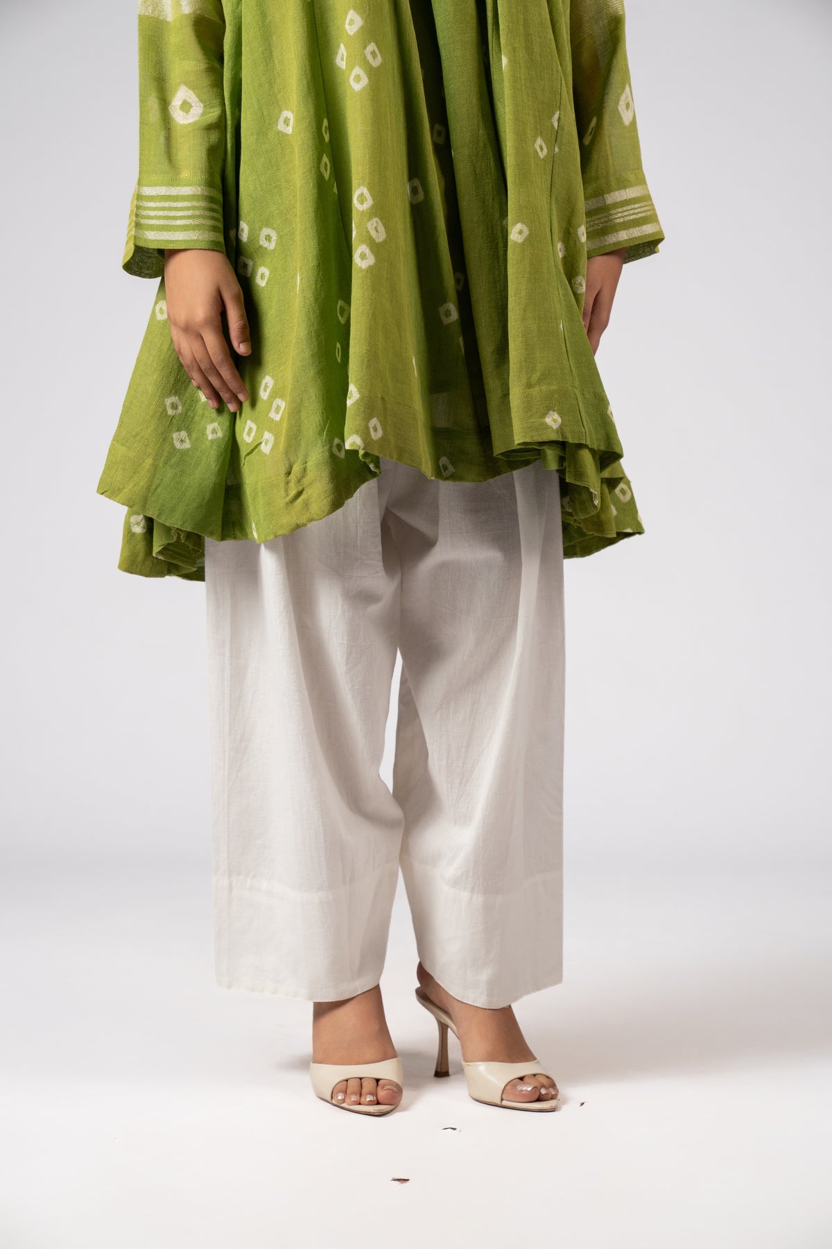 Cream Ivory Cotton Farshi Pants