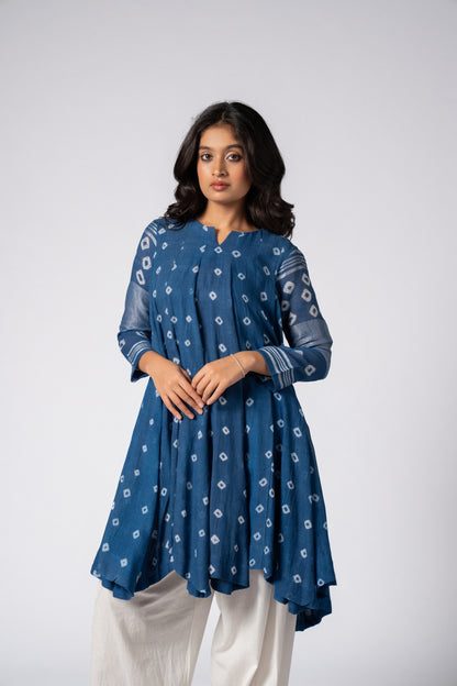 Neelrekha Bandhani Flare Kurta