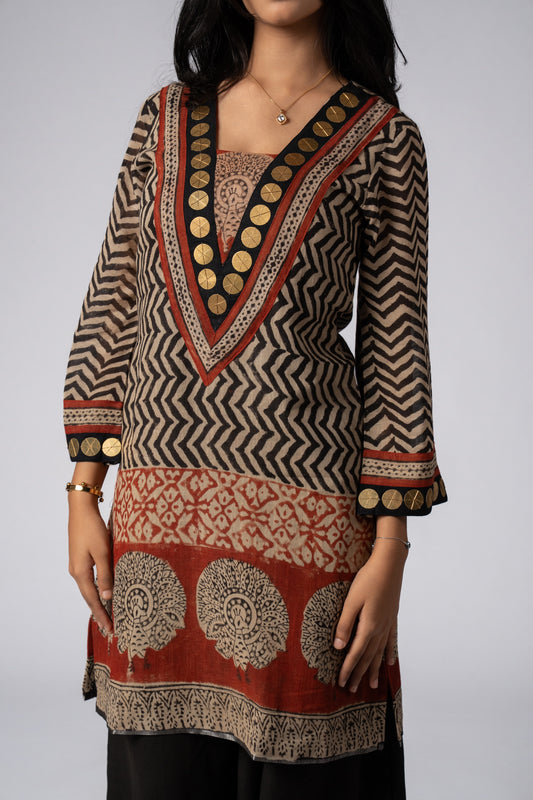 Zohra — Handblock Printed Linen Kurta