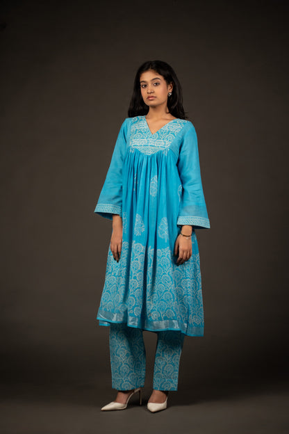 Zevah Azure Pant Kurta Set