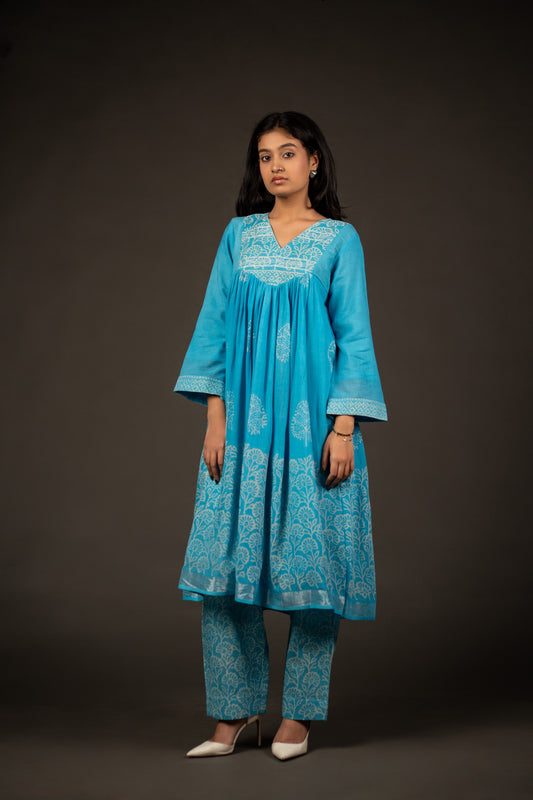 Zevah Azure Pant Kurta Set