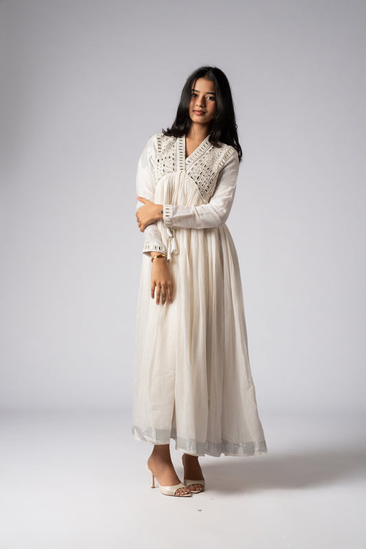 Mahveen Sheesh Mirror Work Dress