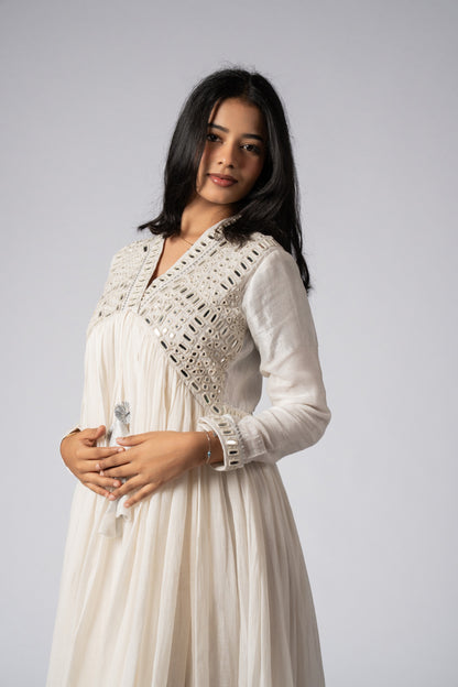 Mahveen Sheesh Mirror Work Dress