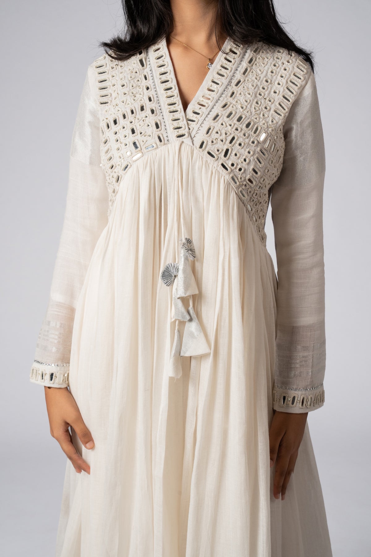 Mahveen Sheesh Mirror Work Dress
