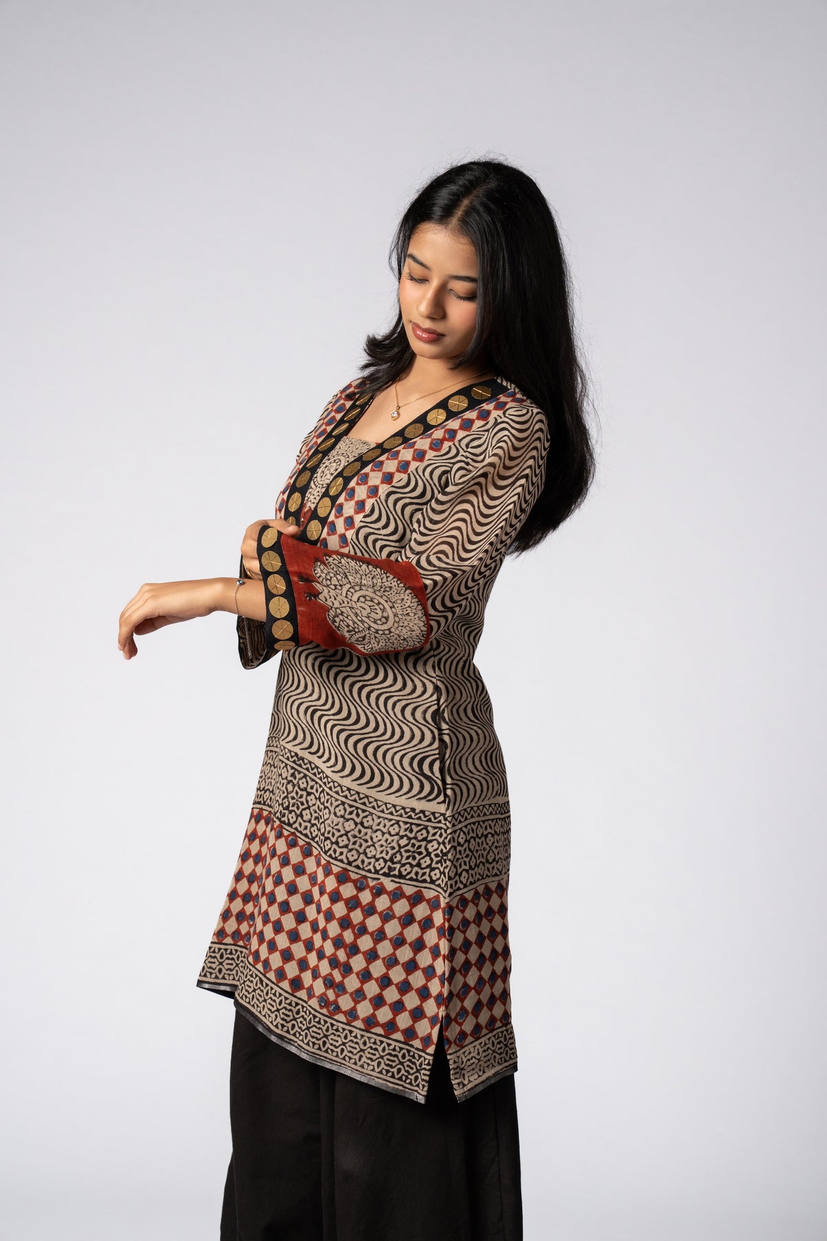 Qissa Handblock Printed Linen Kurta