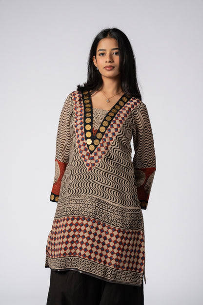 Qissa Handblock Printed Linen Kurta