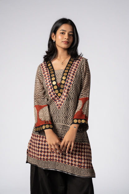 Qissa Handblock Printed Linen Kurta