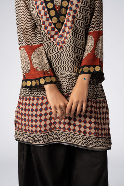 Qissa Handblock Printed Linen Kurta